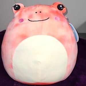 Squishmallows Fanina Tie Dye Pink Frog, New With Tags